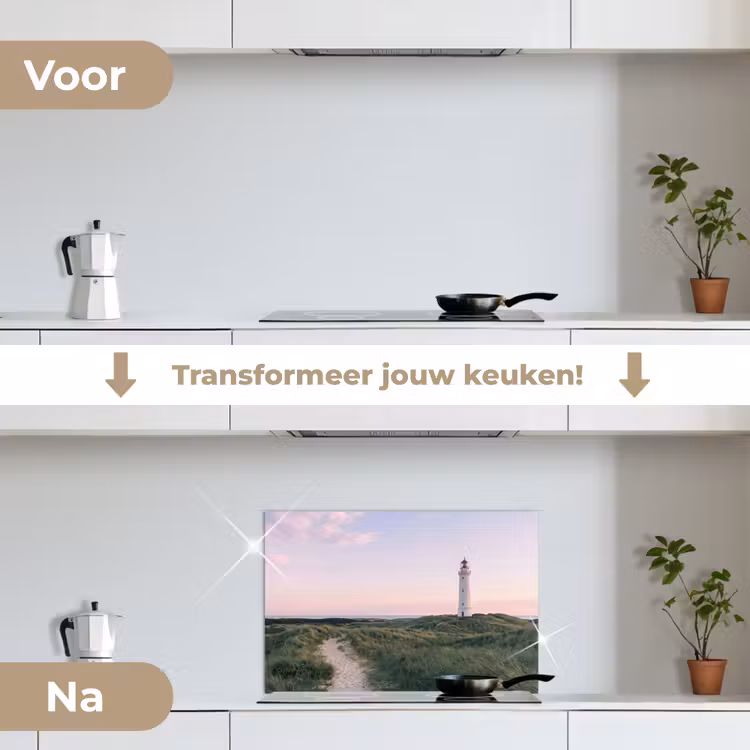 Spatscherm keuken - Vuurtoren - Duinlandschap - Zee — 7