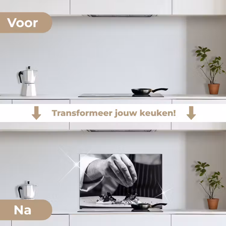 Spatscherm keuken - Chef - Garnering - Gerecht — 7