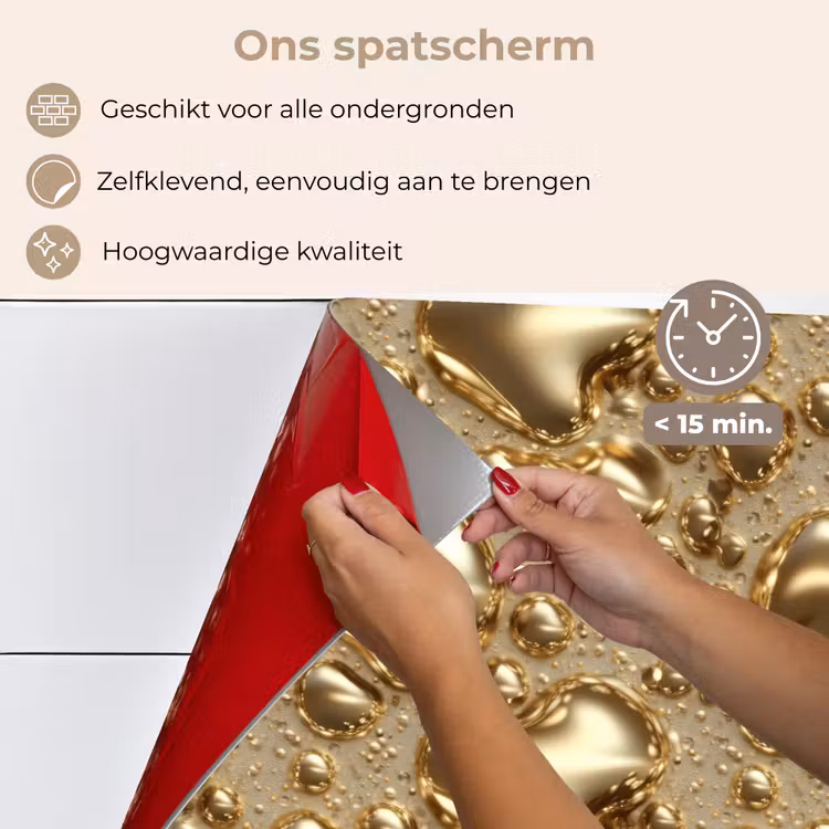 Spatscherm keuken - Druppels - Organisch - Goud — 4