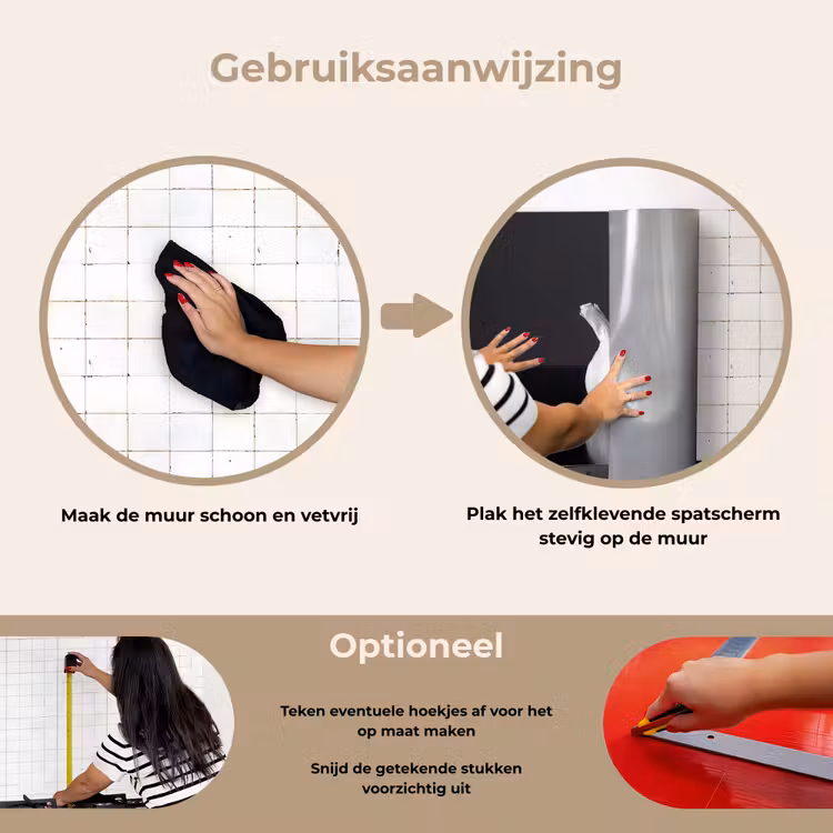 Spatscherm keuken - Knoflook - Zwart - Wit — 6