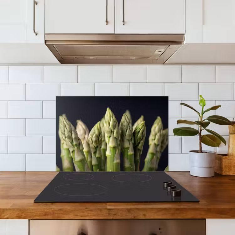 Spatscherm keuken - Asperges - Groen - Zwart — 3