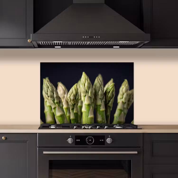 Spatscherm keuken - Asperges - Groen - Zwart — 5