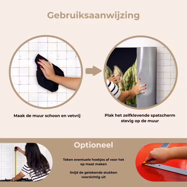 Spatscherm keuken - Asperges - Groen - Zwart — 6