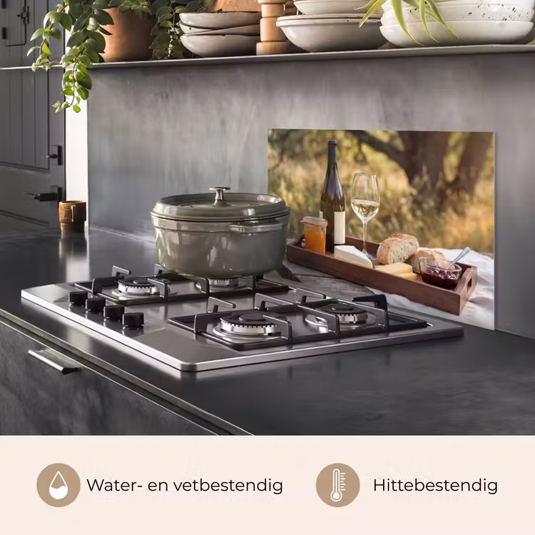 Spatscherm keuken - Picknick - Wijn - Kaasplankje — 2