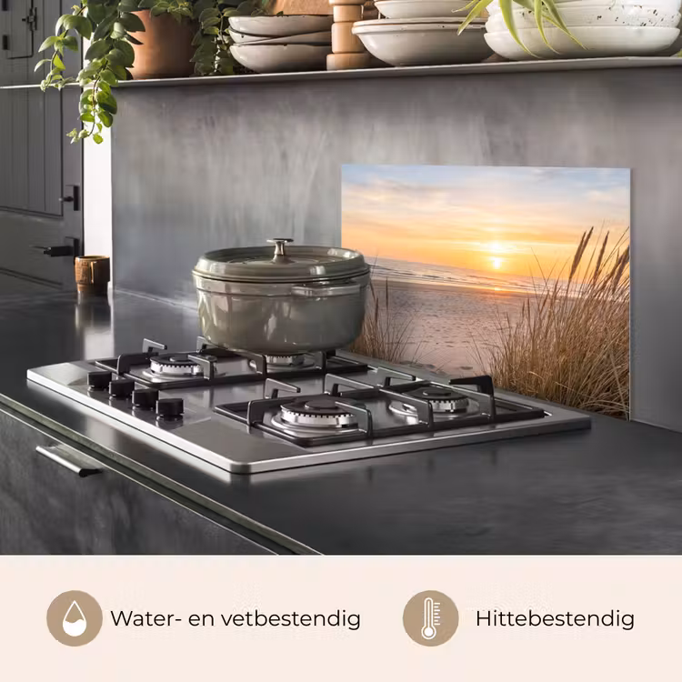 Spatscherm keuken - Zonsondergang - Duinen - Zee — 2