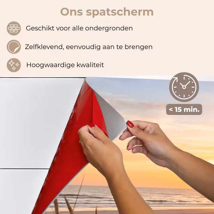 Spatscherm keuken - Zonsondergang - Duinen - Zee — 4