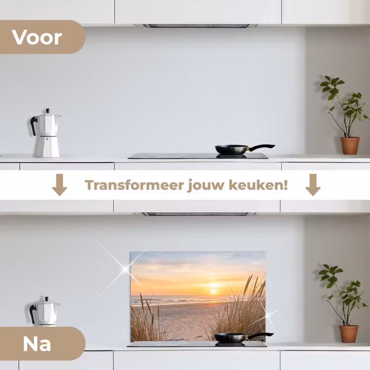 Spatscherm keuken - Zonsondergang - Duinen - Zee — 7