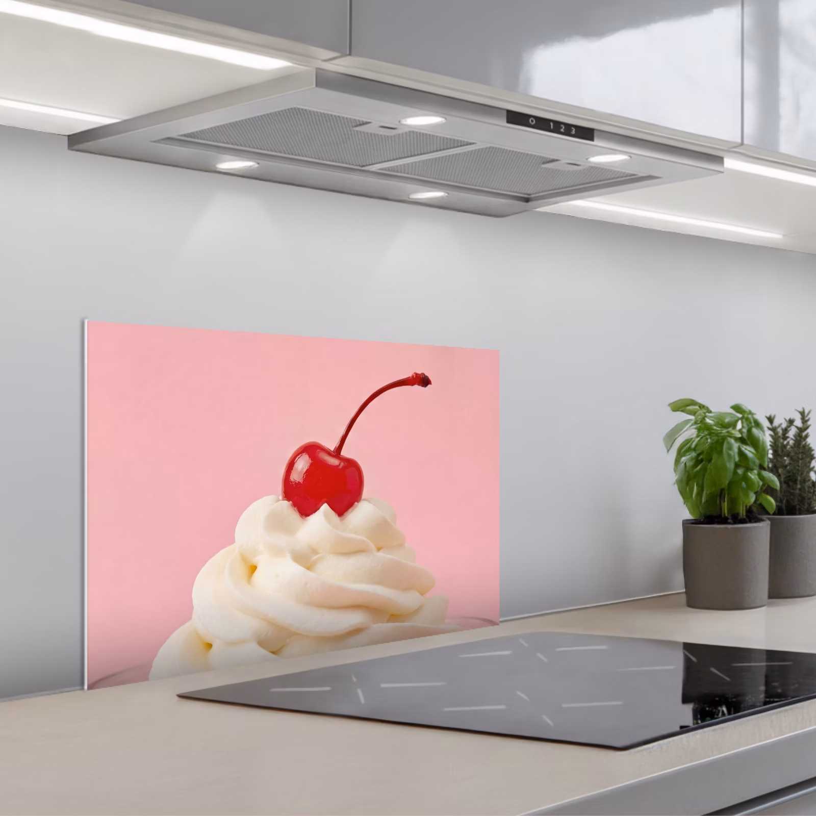 Spatscherm keuken - Kers - Slagroom - Roze — 1