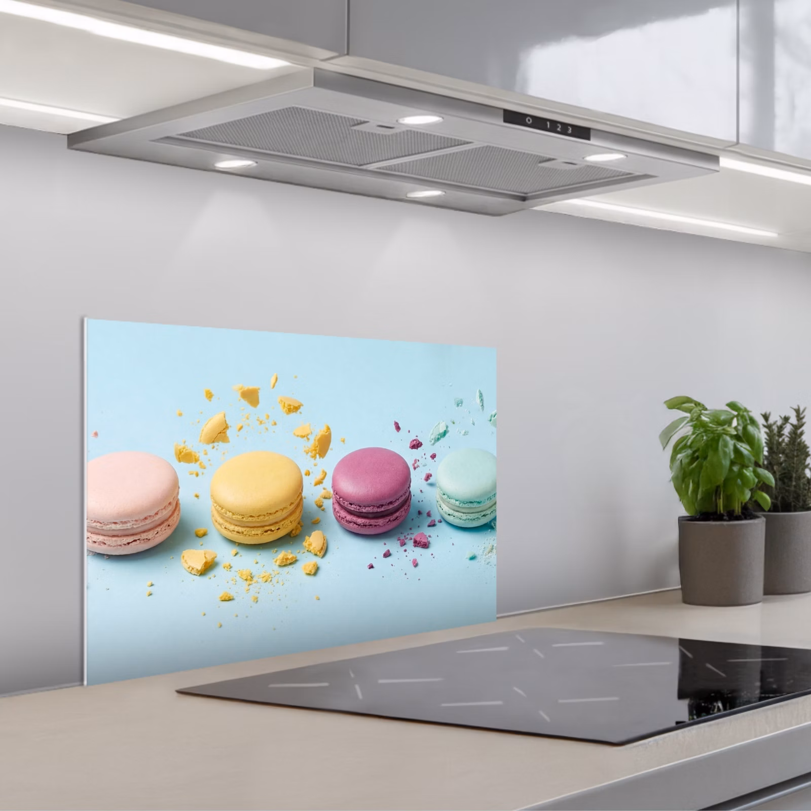 Spatscherm keuken - Macarons - Kleurrijk - Pastel — 1