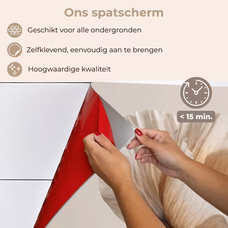 Spatscherm keuken - Bloem - Beige - Crème — 4