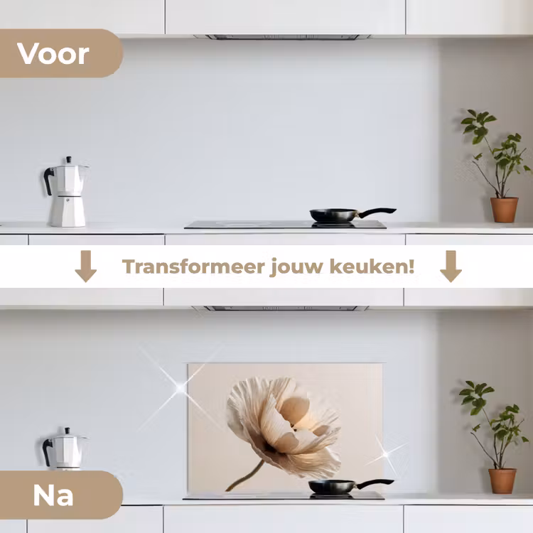 Spatscherm keuken - Bloem - Beige - Crème — 7