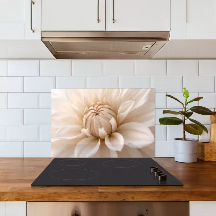 Spatscherm keuken - Bloem - Dahlia - Wit — 3