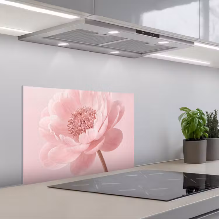 Spatscherm keuken - Bloem - Pioenroos - Roze — 1