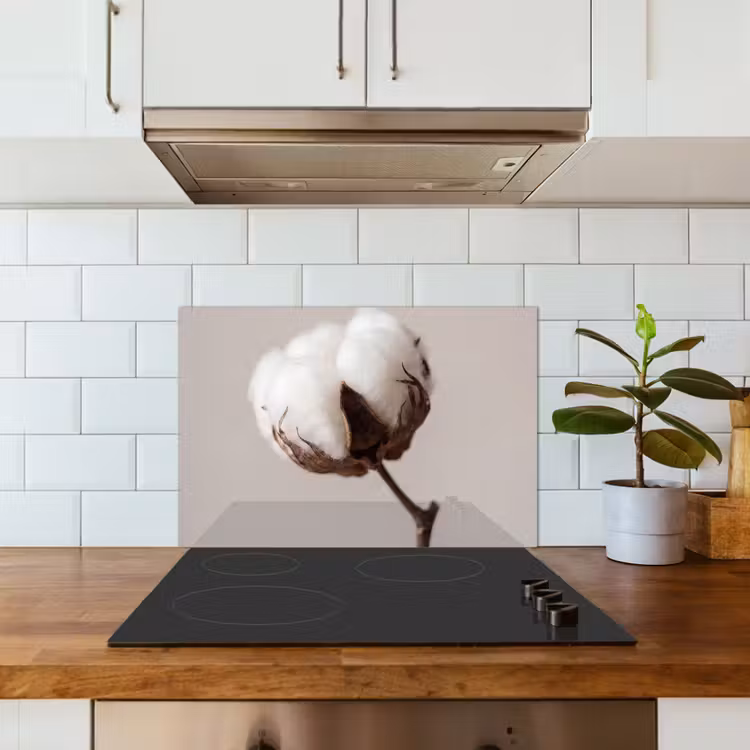 Spatscherm keuken - Katoenbol - Minimalistisch - Wit — 3