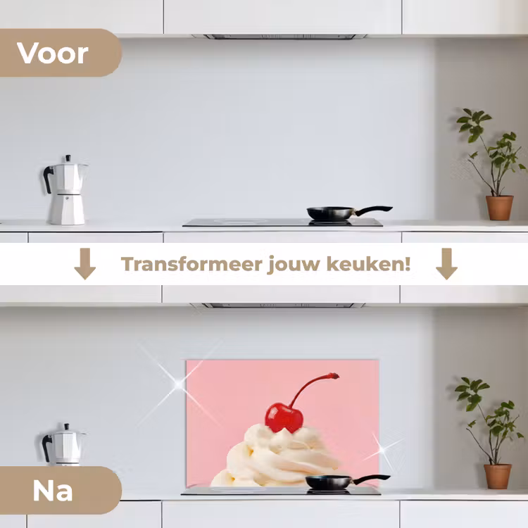 Spatscherm keuken - Kers - Slagroom - Roze — 7