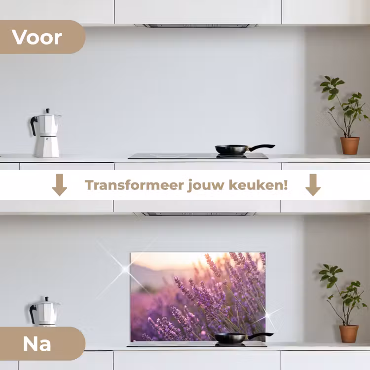 Spatscherm keuken - Lavendel - Paars - Zonlicht — 7