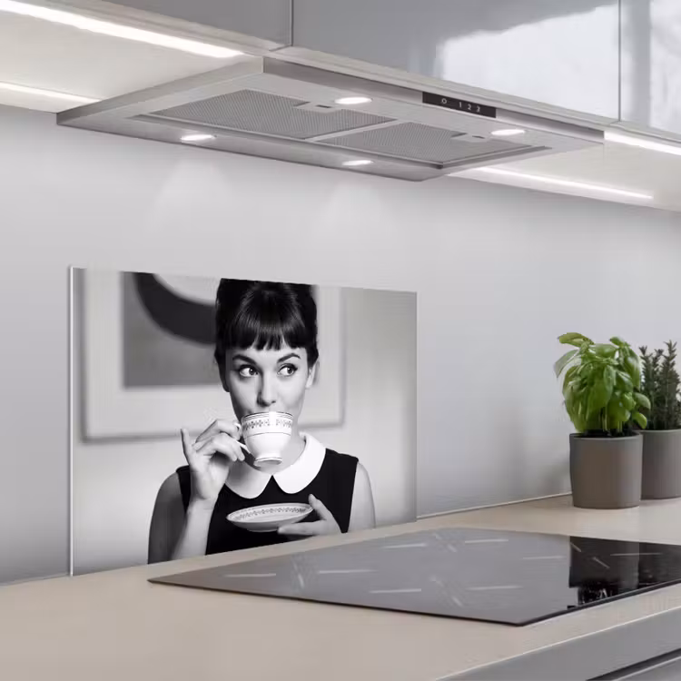 Spatscherm keuken - Portret - Thee - Vrouw — 1