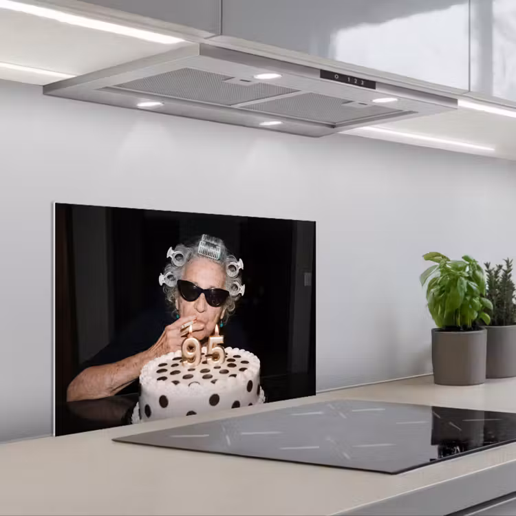 Spatscherm keuken - Verjaardag - Krulspeld - Oma — 1