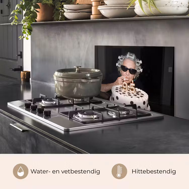 Spatscherm keuken - Verjaardag - Krulspeld - Oma — 2