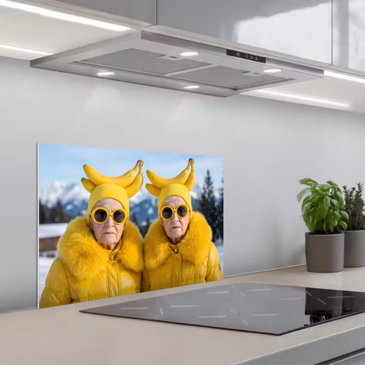 Spatscherm keuken - Vrouwen - Bananen - Geel — 1