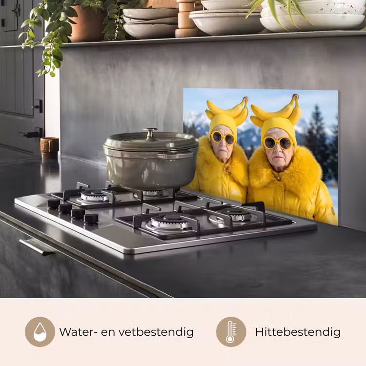 Spatscherm keuken - Vrouwen - Bananen - Geel — 2