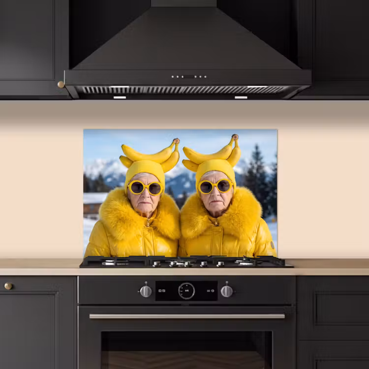Spatscherm keuken - Vrouwen - Bananen - Geel — 5