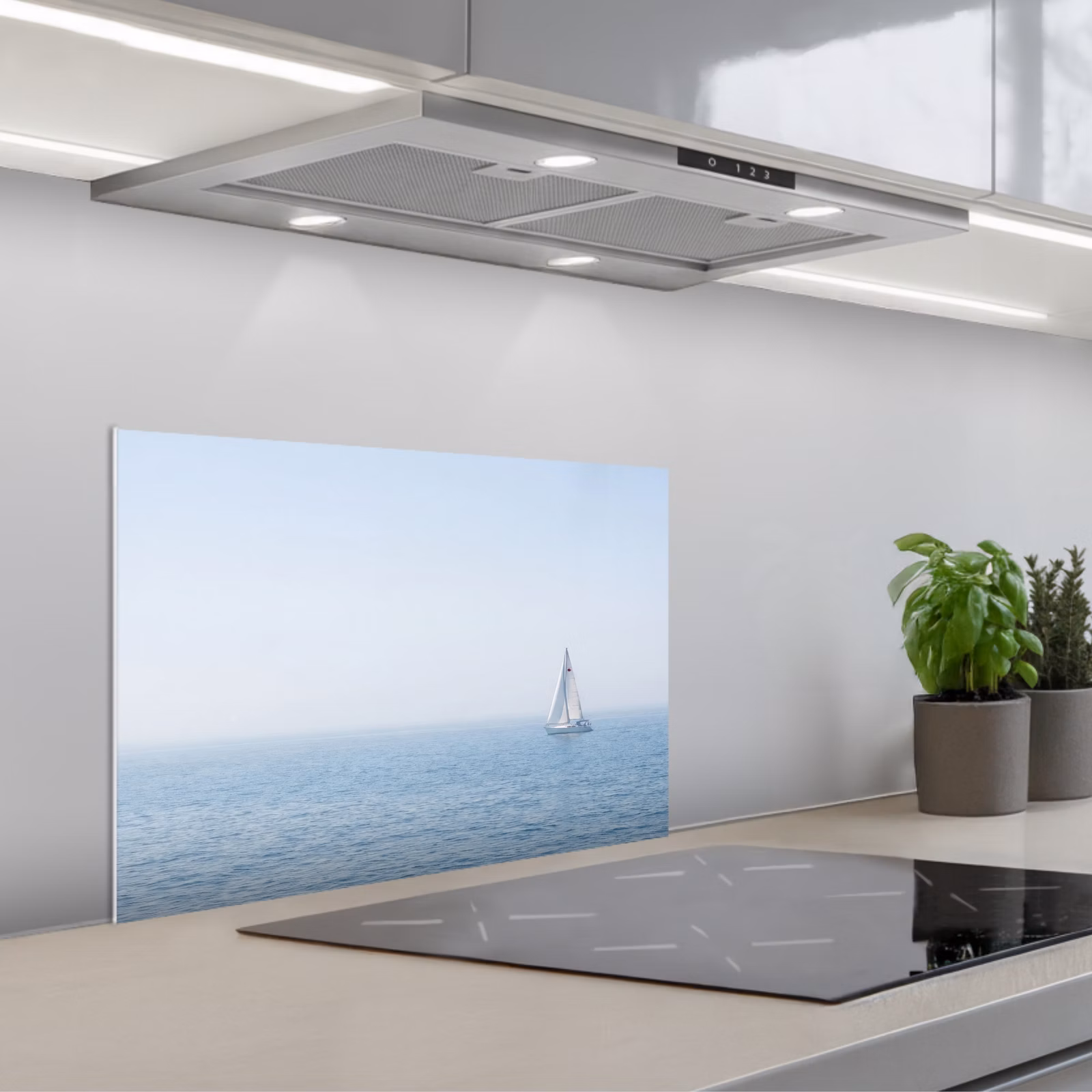 Spatscherm keuken - Horizon - Zeilboot - Zee — 1