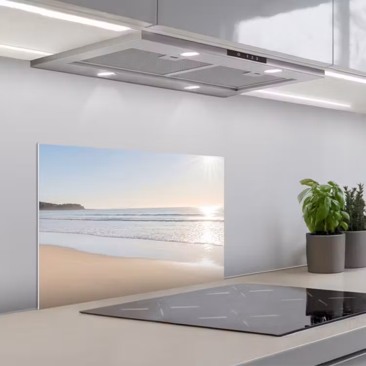 Spatscherm keuken - Zee - Zon - Zand — 1