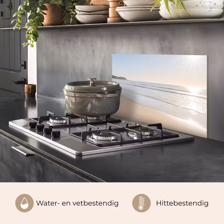 Spatscherm keuken - Zee - Zon - Zand — 2