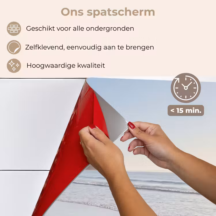 Spatscherm keuken - Zee - Zon - Zand — 4