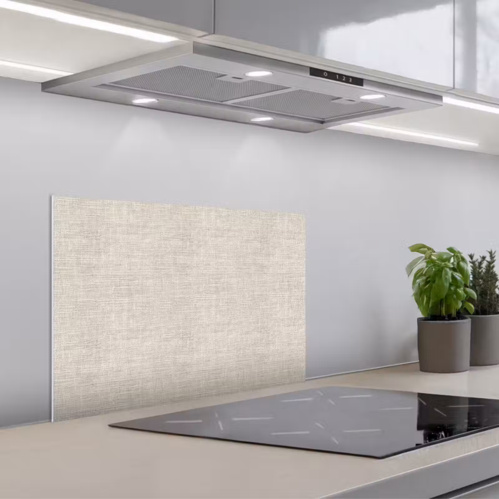 Spatscherm keuken - Linnen - Textuur - Beige — 1