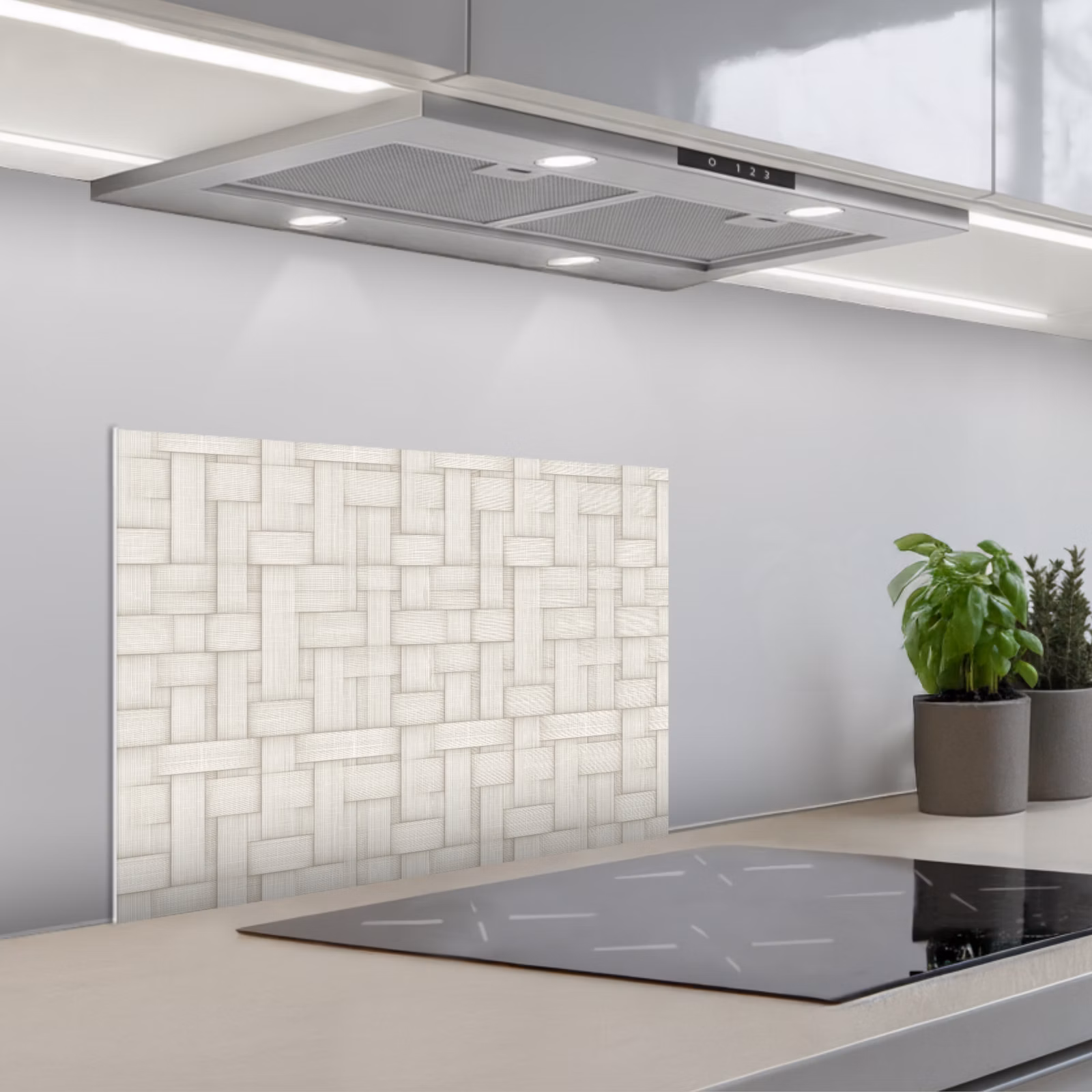 Spatscherm keuken - Vlechtwerk - Banen - Beige — 1