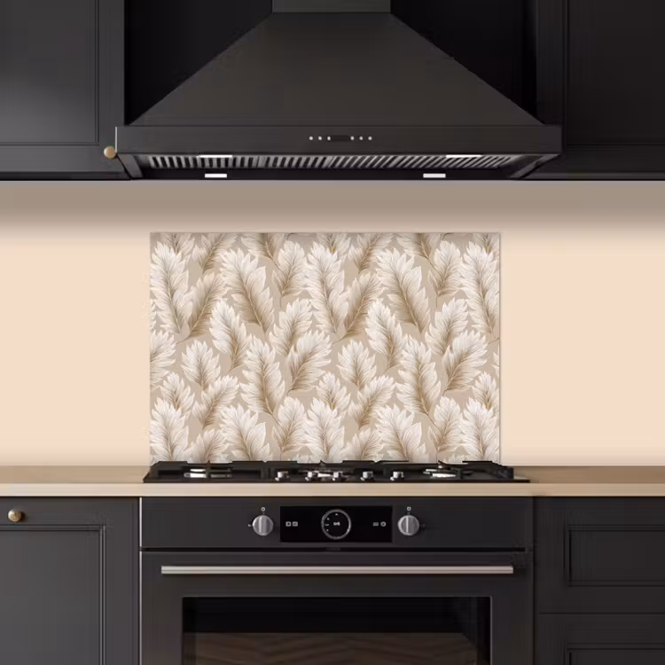 Spatscherm keuken - Botanisch - Patroon - Beige — 5