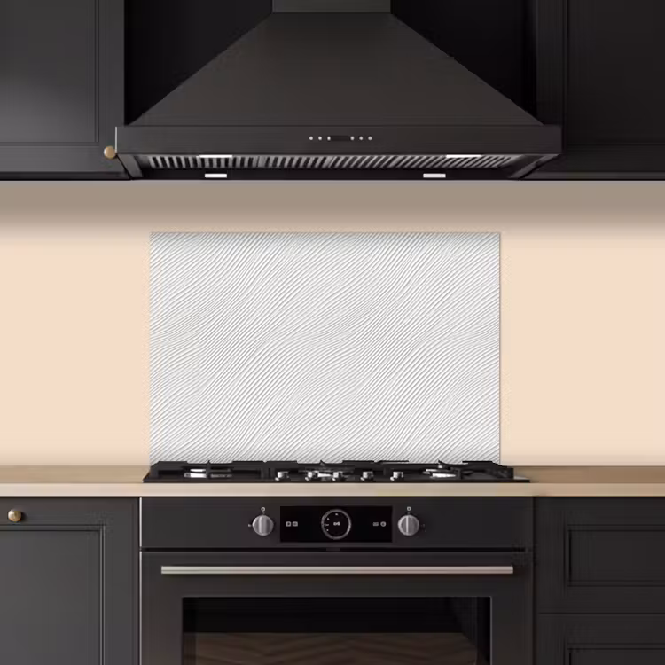 Spatscherm keuken - Golven - Ribbels - Wit — 5