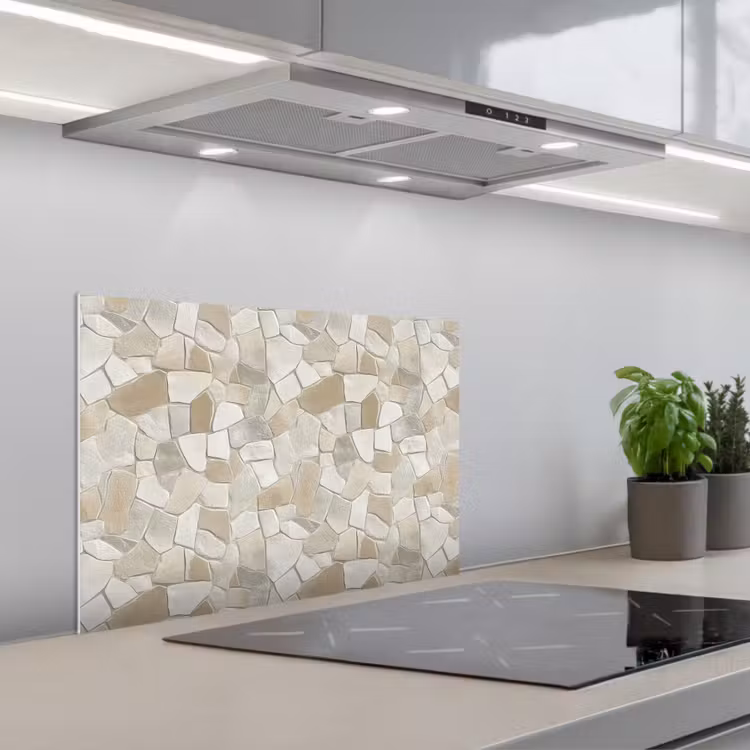 Spatscherm keuken - Mozaïek - Stenen - Beige — 1