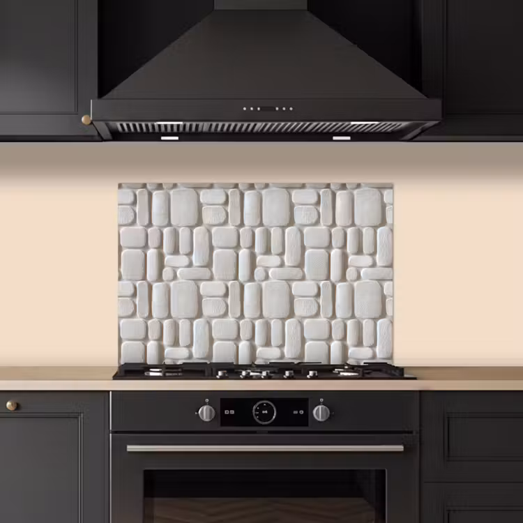 Spatscherm keuken - Reliëf - Structuur - Wit — 5