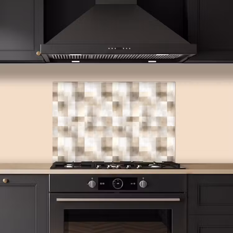 Spatscherm keuken - Textuur - Linnen - Beige — 5