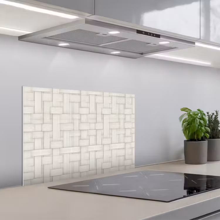 Spatscherm keuken - Vlechtwerk - Banen - Beige — 1