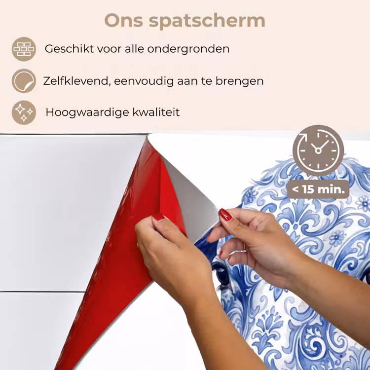 Spatscherm keuken - Illustratie - Koe - Blauw — 4