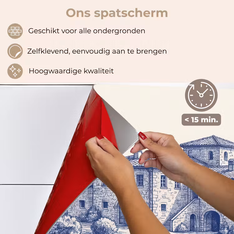Spatscherm keuken - Rustiek - Landgoed - Blauw — 4