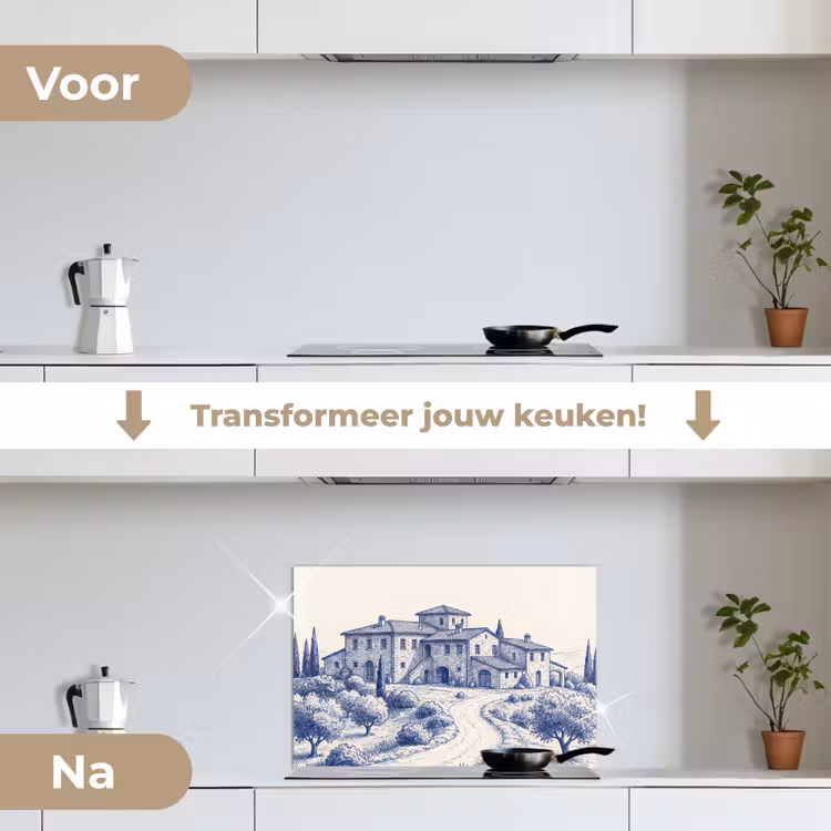 Spatscherm keuken - Rustiek - Landgoed - Blauw — 7