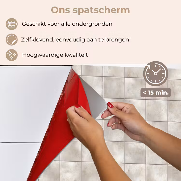 Spatscherm keuken - Tegels - Natuurlijk - Grijs — 4