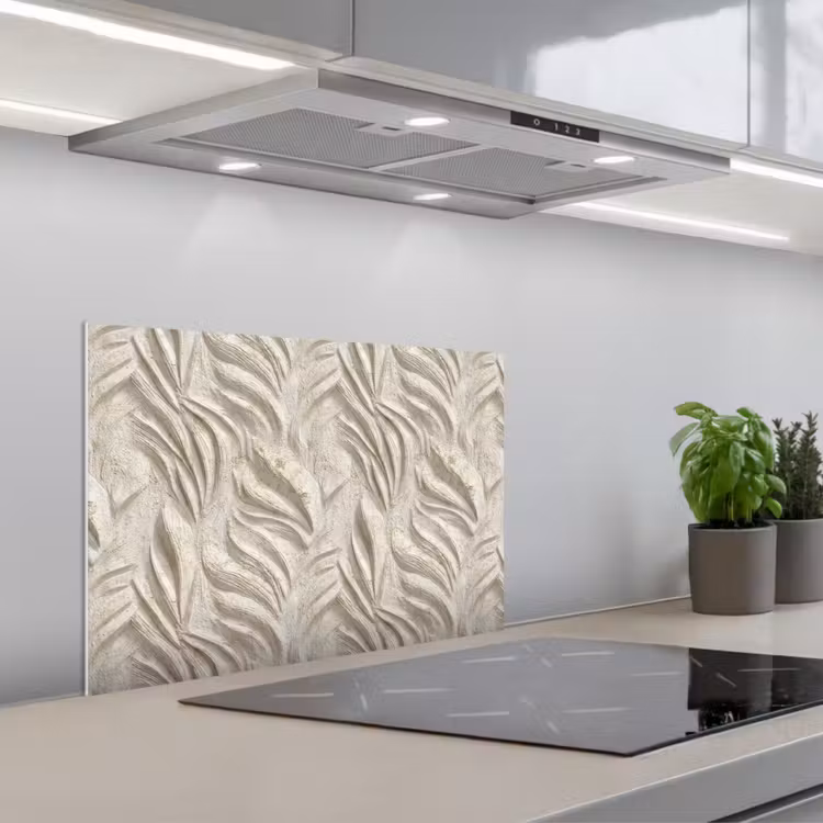 Spatscherm keuken - Textuur - Reliëf - Beige — 1