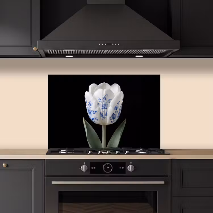 Spatscherm keuken - Tulp - Patroon - Blauw — 5