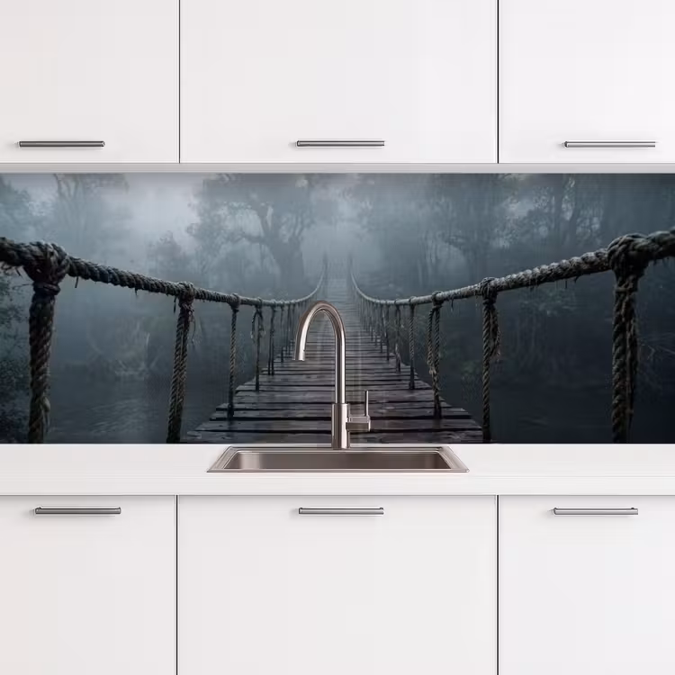 Keuken achterwand - Brug - Jungle - Mist - Natuur — 4