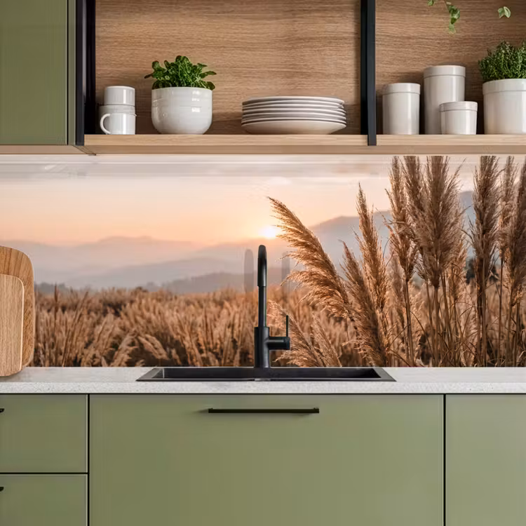 Keuken achterwand - Gras - Veld - Zon - Natuur — 7