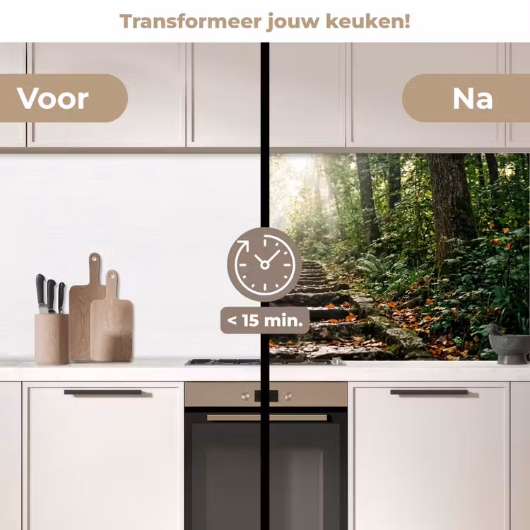 Keuken achterwand - Stenen - Trap - Bos - Natuur — 3
