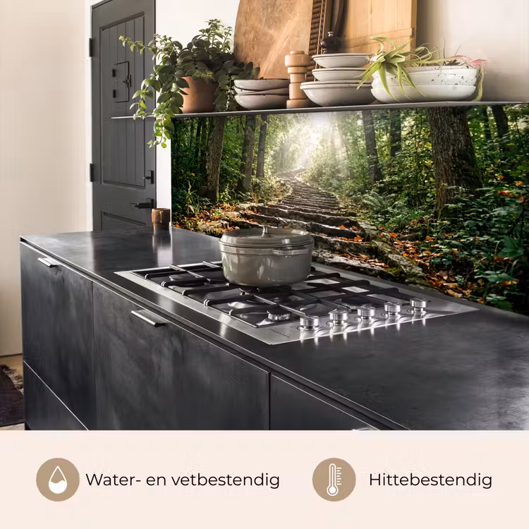 Keuken achterwand - Stenen - Trap - Bos - Natuur — 5