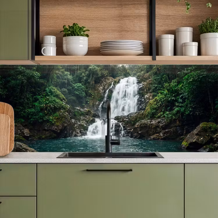 Keuken achterwand - Waterfall - Forest - Nature - Greenkhgyguyg — 7