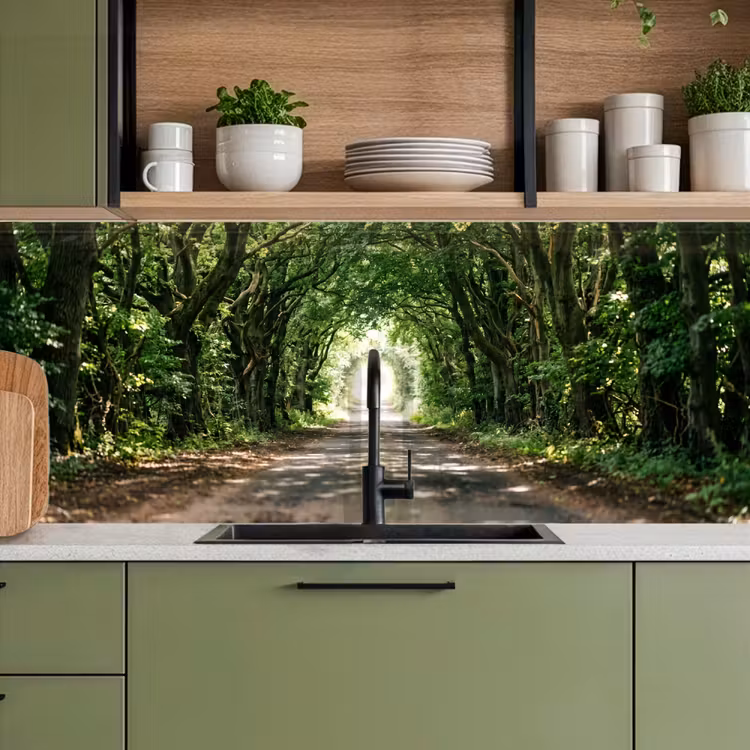 Keuken achterwand - Weg - Bomen - Natuur - Groen — 7